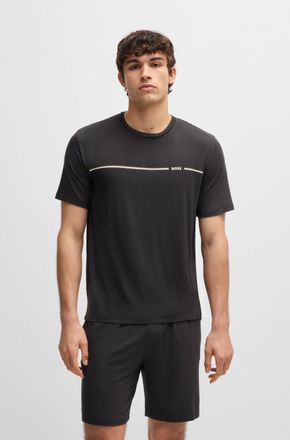 HUGO BOSS Shorty BOSS Bamboo Short Set, Herren, Gr. XXL, grau (dunkelgrau 021), Jersey, Obermaterial: 94% Viskose, 6% Elasthan, regular fit, Rundhals, Homewear-