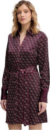 Guess Blerta Shirt Dress - Dames - Shirt Kleedjes - Paars - S - Polyester - Kleedjes