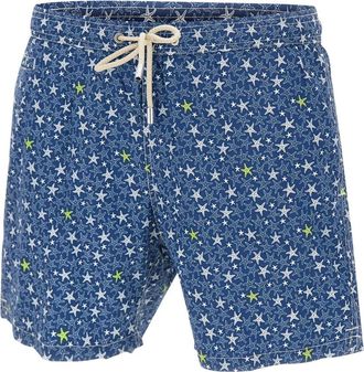 MC2 Saint Barth Badmode, Heren, Blauw, XL, Polyester, Lichtgewicht Micro Stretch Zwemshorts