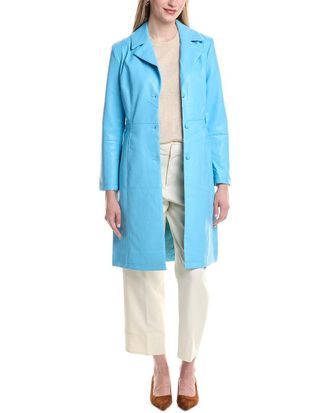 Badgley Mischka Single-Breasted Sleek Cut Trench Coat