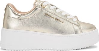 Kurt Geiger Womens Leather Lou Sneakers - Gold - Size UK 3