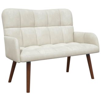 vidaXL Sof&aacute; De 2 Plazas Crema 115 X 61 X 87 Cm Terciopelo Vidaxl