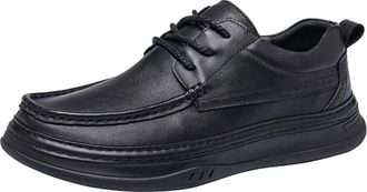 Generic Mens Classic Lace-up Formal Oxford Leather Derby Shoes for Men Casual Business Dress Shoes (Black,6.5)