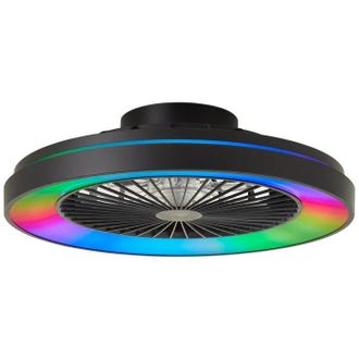 Brilliant Plaf&oacute;n Led Brilliant Mazzaro Negro Con Ventilador