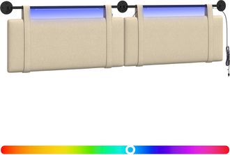 vidaXL Cabecero Colgante Crema Tela Vidaxl