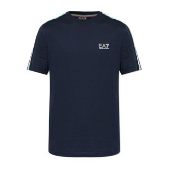 Emporio Armani T-Shirts, male, Blue, Size: XL Italian Spirit cotton-jersey crew-neck T-shirt