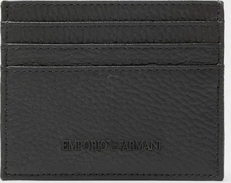 Emporio Armani Mens Embossed logo grained leather card case