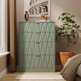 Welcome Furniture Ottawa Ready Assembled 4 Drawer Deep Chest in Reed Green - Welcome Furniture | TJ Hughes