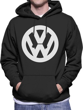 Volkswagen White VW Logo Classic Retro Mens Hooded Sweatshirt