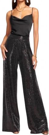 Ramy Brook Christine Sequin Wide-Leg Pants In Black