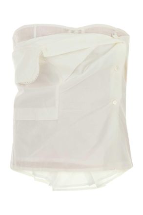 Miu Miu Witte Poplin Top