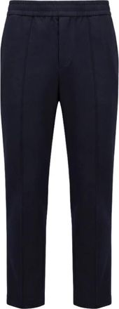 Moncler Flanellen broek - Heren - Sweatpants - Blauw - L - Wol - Broeken