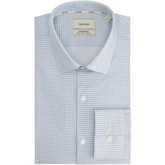Calvin Klein Slim Stretch Poplin Overhemd - Heren - Zakelijke Overhemden - Blauw - XL - Katoen - Overhemden