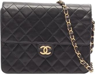 Chanel Pre-owned Vintage Shoulder Bag - Dames - Vintage Schoudertas - Zwart - ONE Size - Leer - Vintage