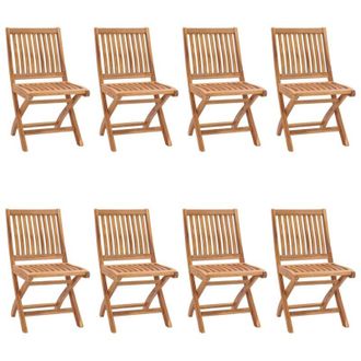 vidaXL Vidaxl - Sedie da Giardino Pieghevoli 8 pz in Legno Massello di Teak