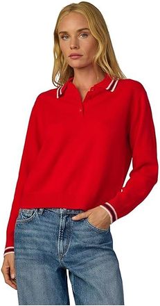 Joe's The Long Sleeve Cashmere Polo Womens Sweater Cherry Red : LG