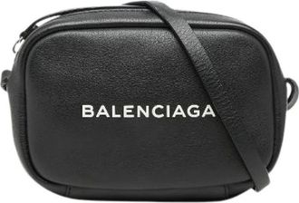 Balenciaga Pre-owned Cross Body Bags, female, Black, Size: ONE SIZE Pre-owned Everyday Camera Bag XS Leather Shoulder Bag