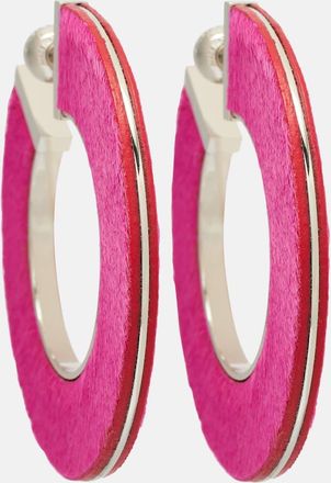 Alaia Leather-trimmed earrings