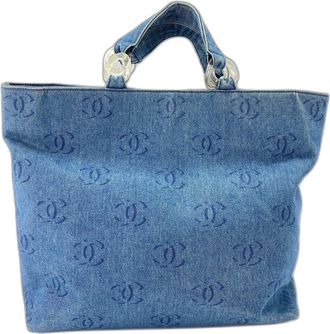 Chanel Blue Denim Tote Bag (Pre-Owned)