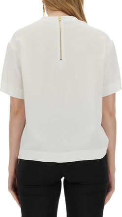 Moschino Enver Satin Blouse Still Life With Heart