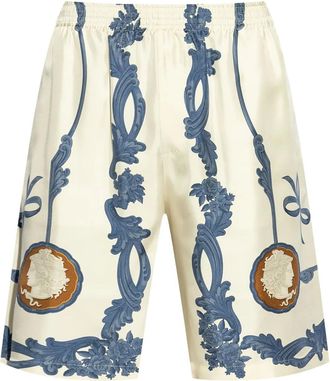 Versace Shorts Cameo in seta - Toni neutri