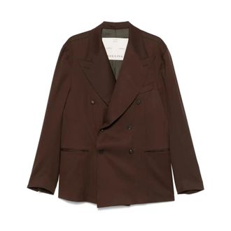 Giuliva Heritage Collection Blazers, male, Brown, XL, Elegant Button Blazer