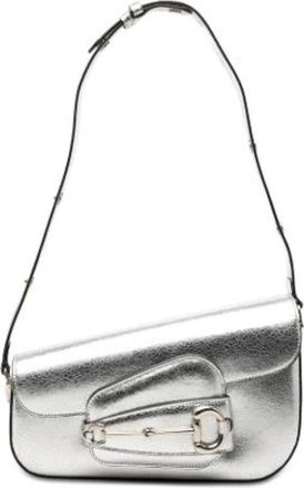 Gucci Pre-owned Vintage Schoudertas - Dames - Vintage Schoudertas - Grijs - ONE Size - Leer - Vintage