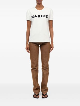 Maison Margiela Logo Print Cotton T-Shirt - Off-White