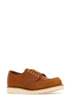 Red Wing Shoes Mens Caramel Leather Lace-Up Shoes Orolegacy Scarpe Stringate
