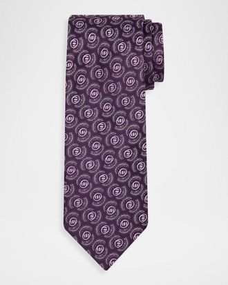 Charvet Mens Petite Geometric Silk Tie