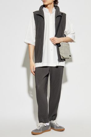 Homme Pliss&eacute; Issey Miyake Shirt With Pocket, Mens, White
