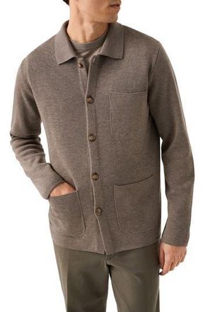Eton Merino Wool Milano Knit Overshirt in Light Beige at Nordstrom Rack, Size X-Large
