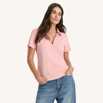 Nautica Womens Zip-Up Polo