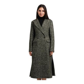 Fracomina Jassen, Dames, Groen, M, Tweed, Regular Long Double-Breasted Coat