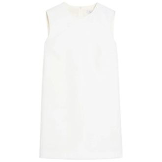 Max Mara Short Dresses, female, White, Size: 2XS White Sleeveless Wool Dress