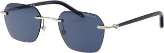 Montblanc Stijlvolle zonnebril Mb 0270S - Heren - Zonnebrillen - Grijs - 51 MM - Accessoires
