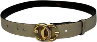 Gucci Pre-owned Vintage GG Belt - Dames - Vintage Accessoires - Beige - ONE Size - Leer - Vintage