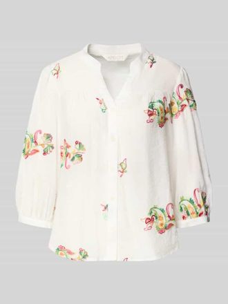 Apricot Regular Fit Bluse aus Viskose-Mix mit Stitchings in Ecru, Gr&ouml;&szlig;e XXL