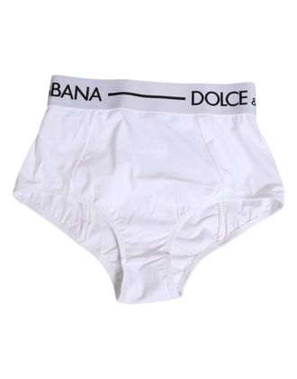 Dolce & Gabbana White Nylon Logo Waistband Panty Womens Underwear