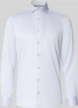 Olymp Level 5 Slim Fit Business-Hemd in unifarbenem Design mit Kentkragen in Silber, Gr&ouml;&szlig;e 38