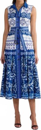 Saloni Nya Midi Dress In Riviera