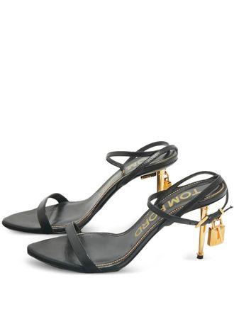 Tom Ford padlock leather sandals - women - Calf Leather/Calf Leather/Calf Leather - 39 - Black