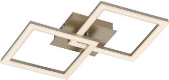 Eglo Huerta Plafoniera led da soffitto, lampada da soggiorno, plafoniera a 2 luci, lampada da cucina in metallo argentato e plastica bianca, bianco caldo