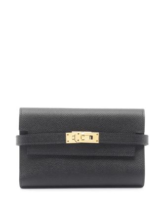 Herm&egrave;s 2018 Epsom Kelly Trifold Wallet small wallets - women - Calf Leather - One Size - Black