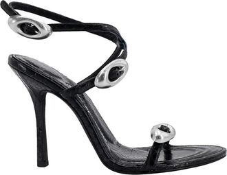 Alexander Wang Zwarte sandalen met metalen gespen - Dames - Sandalen met hakken - Zwart - 37 1/2 EU - Schoenen
