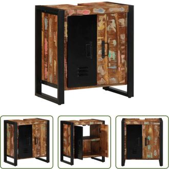 vidaXL vidaXL Armadio in legno - Mobile da Bagno con porta Marrone Legno Recuperato Massello