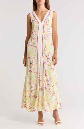 Reiss Eliza Buttercup Print Midi Dress in Pink/Yellow at Nordstrom Rack, Size 2 Us / 6 Uk