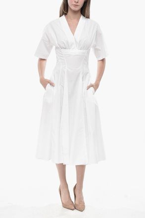 Alaia Cotton Poplin Flared Shirtdress Alaia