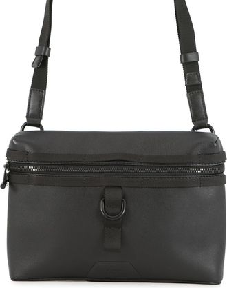 Louis Vuitton Black Noir Leather Messenger Bag Shoulder Bag (Pre-Owned)