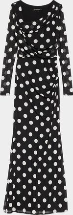 Black Halo Lazul Polka Dot Maxi Dress